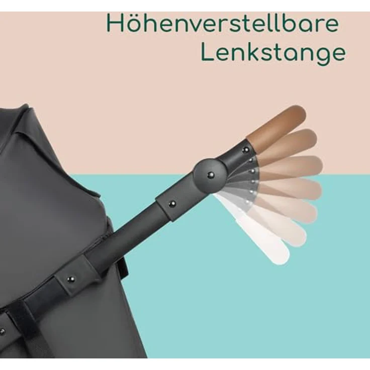 BEBE CONFORT Cloudy, All-Terrain-Baby Stroller, schnell zusammenklappbar, verstellbar, 3 große Luftreifen, Mineral Graphite – Bild 5