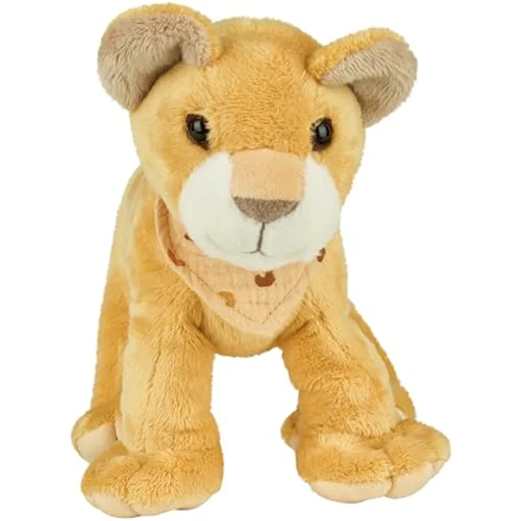 Sterntaler Kuscheltier L LÖWE Leo, Mattgelb, aus weichem Stoff, gefüllt mit Polyesterwatte, mit Musselin Schal – Bild 3