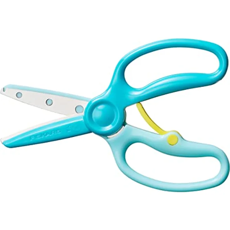 Fiskars Kinderschere, Zum Erlernen des Schneidens, Länge: 13 cm, Metall-Klingen, Blaugrün