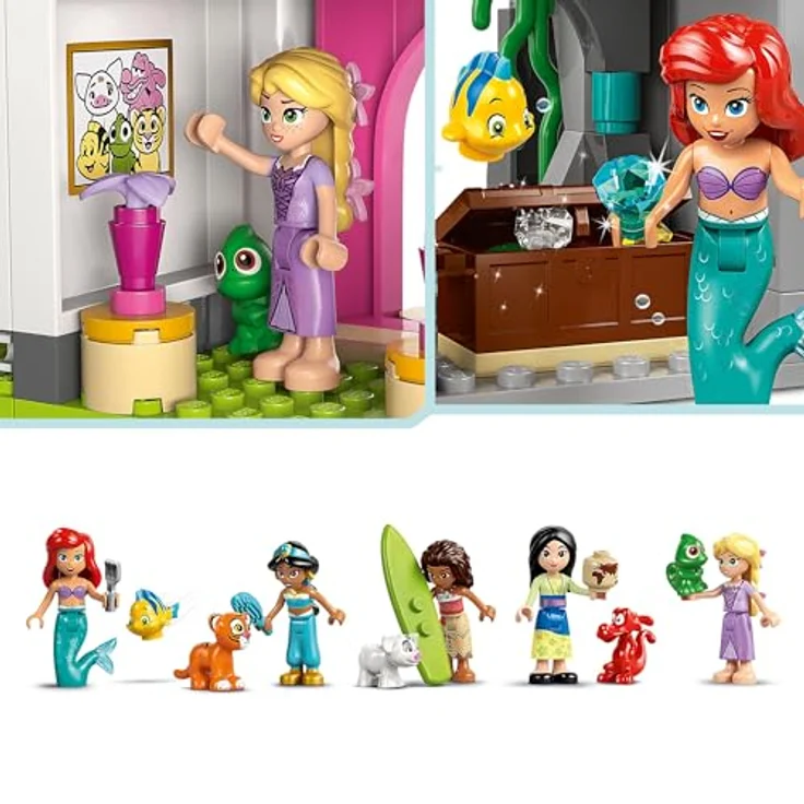 LEGO Disney Princess 43267 Prinzessinnenschloss mit Haustieren, 787 Teile, dreigeschossig, mehrfarbig, inkl. 10 Mini-Figuren – Bild 4