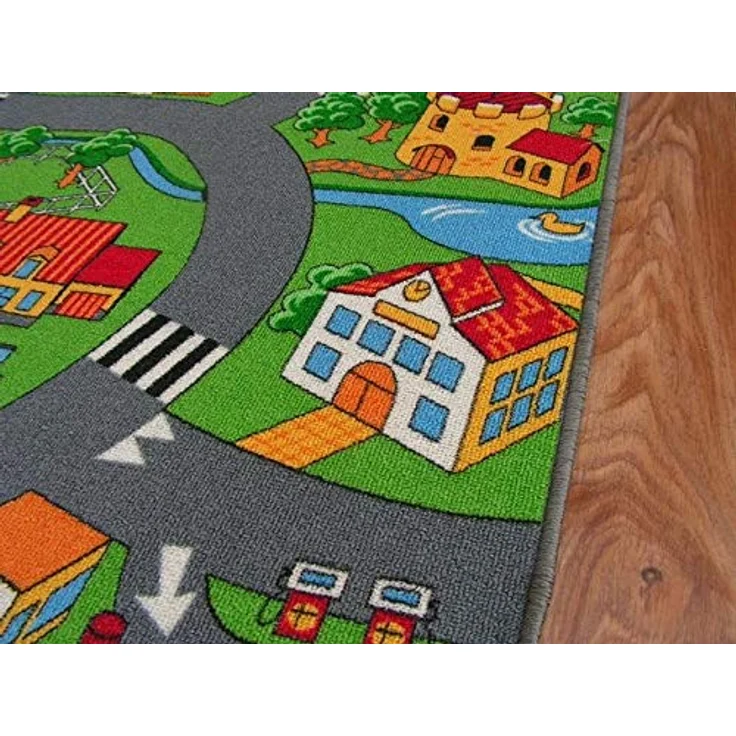 rugsx Little Village Kinderteppich, Mehrfarbig, 200x300 cm, OEKO-TEX zertifiziert, pflegeleicht, für Baby- und Kinderzimmer – Bild 4