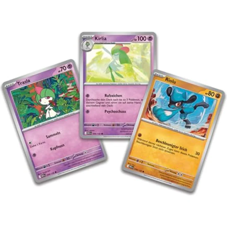 Pokémon Sammelkartenspiel: Sammelkoffer Mega-Guardevoir & Mega-Lucario mit 3 holografischen Karten, 6 Boosterpacks, 4 Stickerbögen und Mini-Kartenalbum in robuster Metallkiste – Bild 4