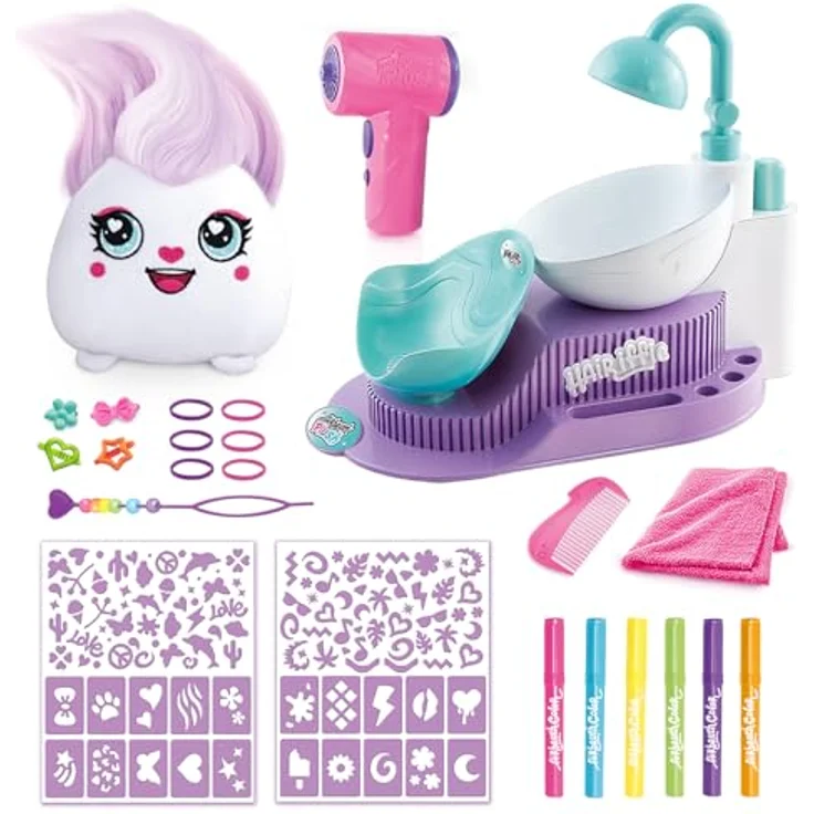 Canal Toys Airbrush Plush Hair’iffic Friseursalon, Stofftier färben und stylen mit elektronischem Airbrush-Föhn, 20 Accessoires für kreatives Spiel ab 6 Jahren - AIR 044 – Bild 5