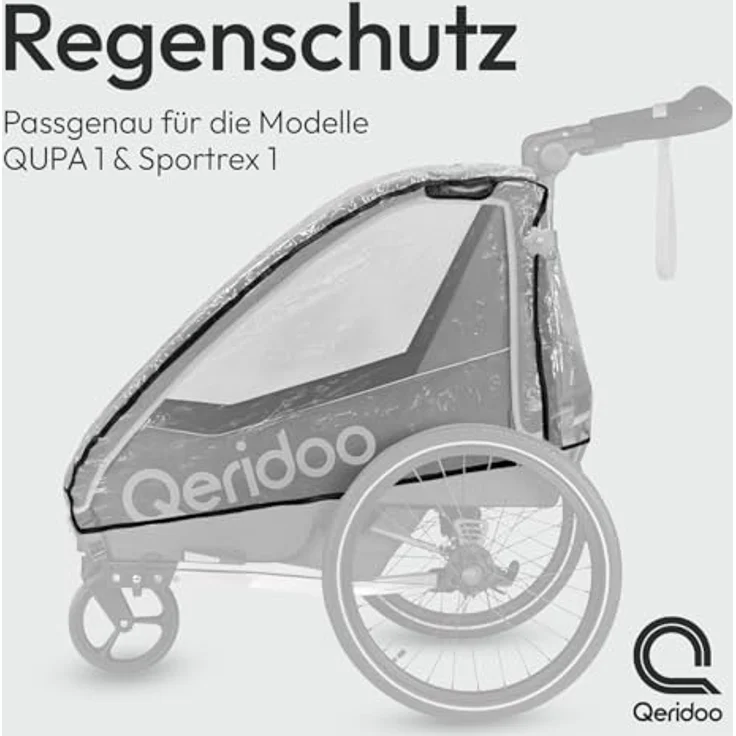Qeridoo Kinderwagen-Regenschutzhülle QUPA 1 / Sportrex 1, Polyethylen, passend für Queridoo QUPA 1 & Sportrex 1 – Bild 2