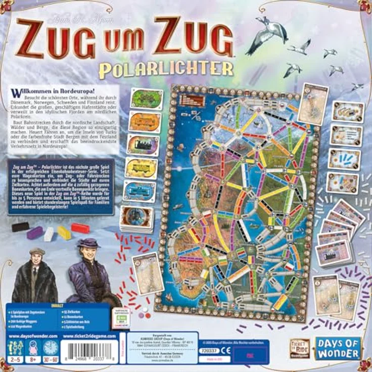 Days of Wonder Zug um Zug: Polarlichter, Familienspiel für 2-5 Spieler, ab 8 Jahren, 30-60 Minuten Spielzeit, Deutsch – Bild 4