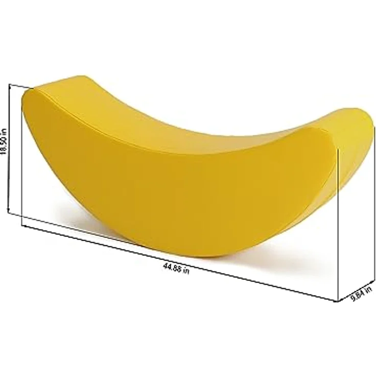 IGLU SOFT PLAY Schaukeltier Schaukelpferd Banane Forme, Gelb, Motorische Fähigkeiten Förderung, EU & US Sicherheitsstandards, Lettland Hergestellt – Bild 2