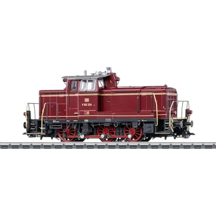 Märklin 38600 H0 Diesellok V60 der DB, purpurrot, mit Digital-Decoder mfx+ und Geräuschfunktionen, 12 cm Länge über Puffer