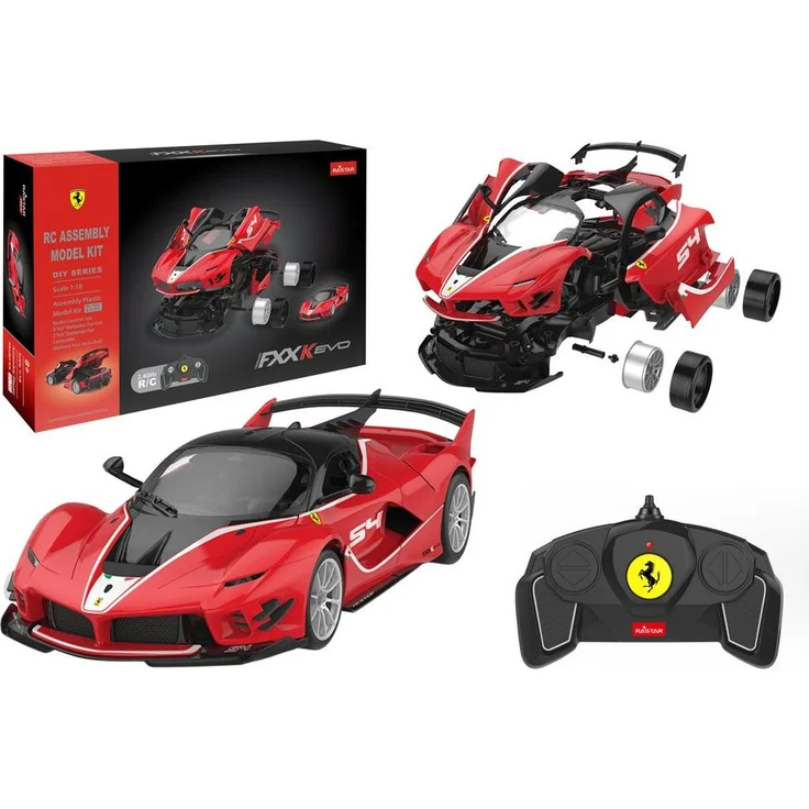 Jamara Rastar 1:18 Ferrari FXXK EVO, ferngesteuertes Auto in Rot mit 88 Bausteinen