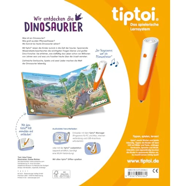 Ravensburger tiptoi® Wir entdecken die Dinosaurier, interaktives Dinosaurier-Buch ab 4 Jahre mit ausgezeichneter Qualität – Bild 2