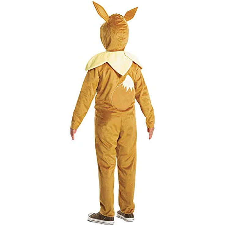 Disguise Pokémon Eevee Kinderkostüm, Kapuzenoverall mit Ohren, Größe M (7–8), aus weichem, atmungsaktivem Material – Bild 2