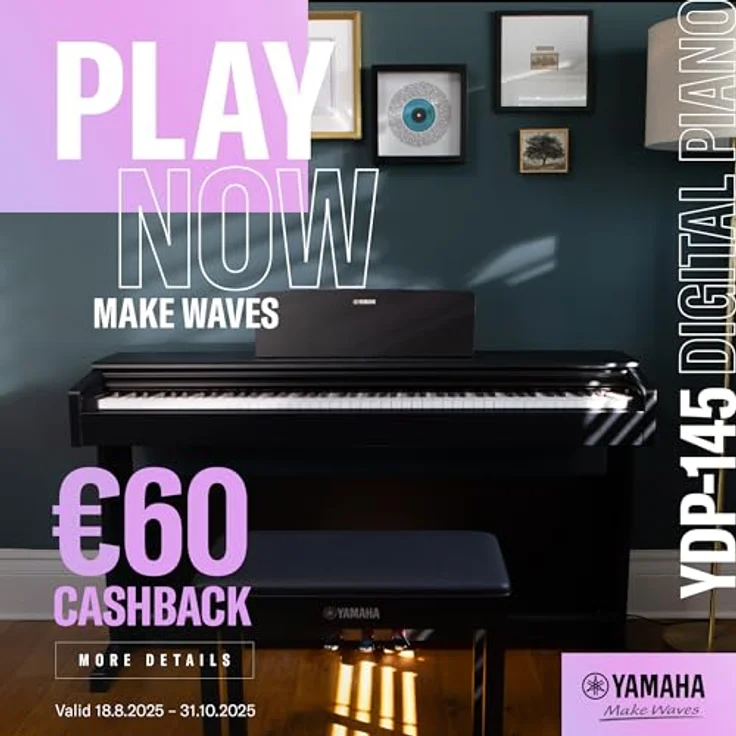 Yamaha YDP-145R, digitales Klavier mit 88 gewichteten Tasten, authentischer Hammermechanik, Rosenholz-Design – Bild 2