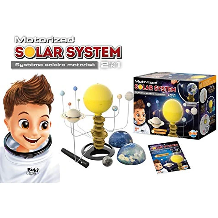 Buki Motorized Solar System, Experimentierkasten mit leuchtender Sonne und realistischem Umlauf der Planeten in 35 Minuten – Bild 6