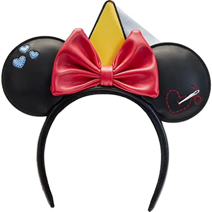 Loungefly Disney by Haarreif Minnie Ears, Kostümzubehör aus PVC und PU-Leder, 21 cm breit, für Kinder ab 3 Jahren