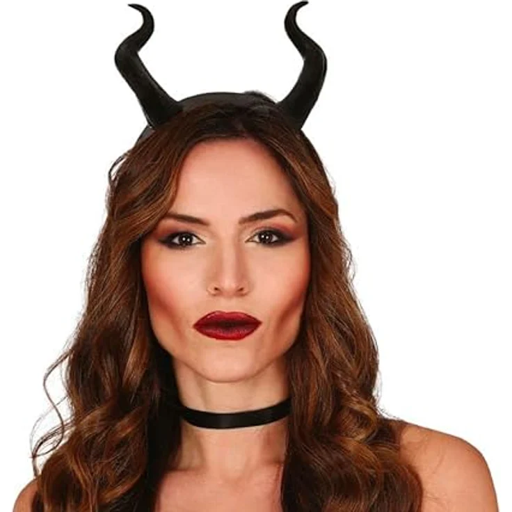 FIESTAS GUIRCA Hörner Dämonen Mütze und Maske, Kostümzubehör, Schwarz (GUI26722) – Bild 2