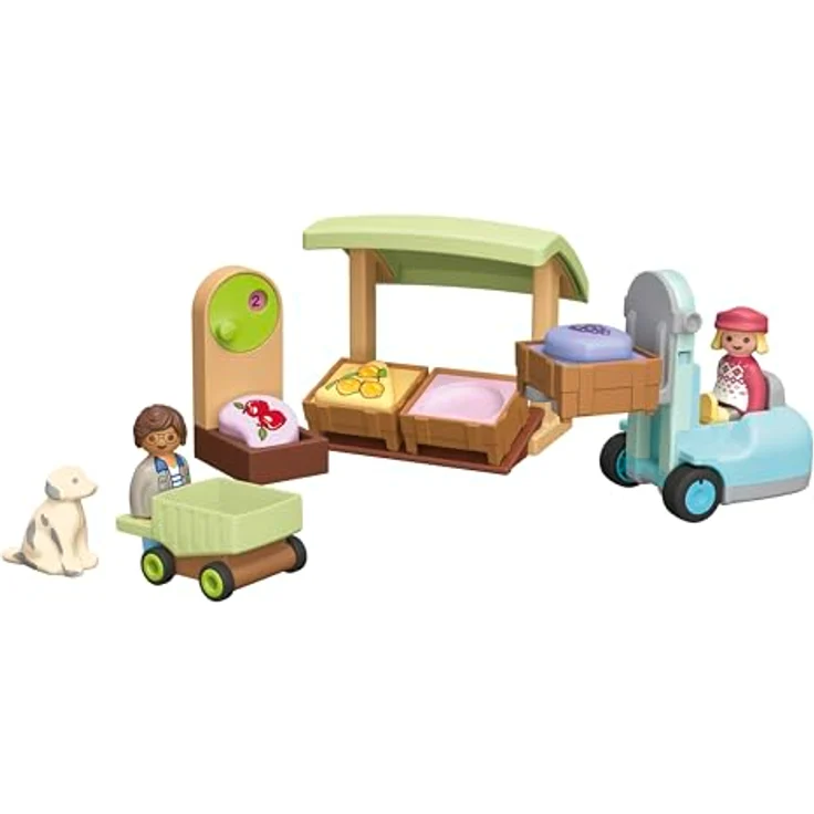 Playmobil® 71137 Bio-Marktstand mit Gabelstapler, inkl. Obst- und Gemüsekisten, Playmobil® Junior – Bild 7