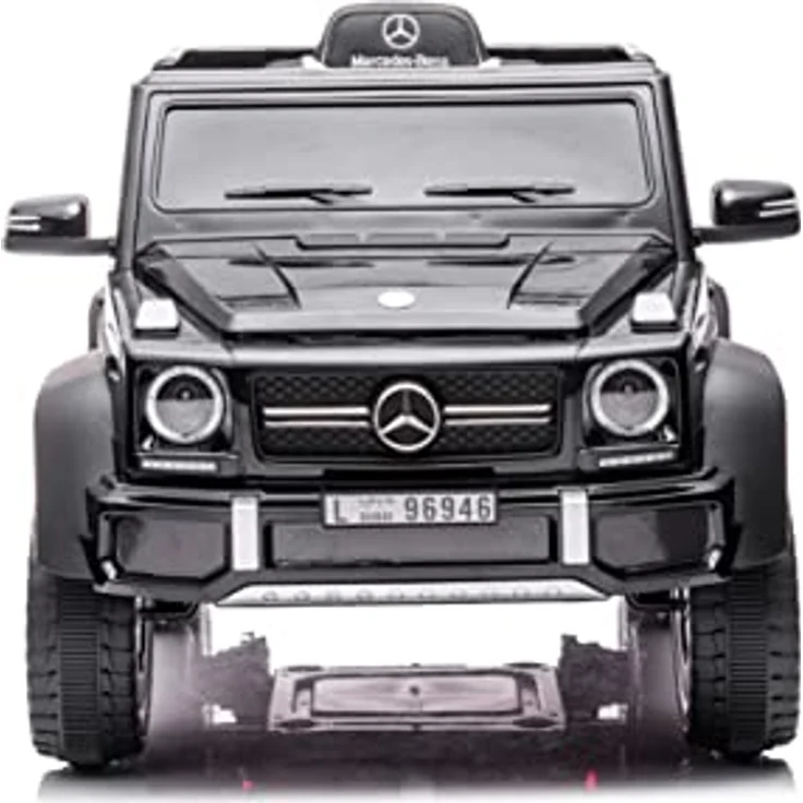 FINOOS Mercedes G63 6X6 AMG Kinderauto 12V, Elektroauto mit 4X45W, Gummireifen, Ledersitz, 2.4G Fernbedienung, LED Scheinwerfer, Schwarz – Bild 2