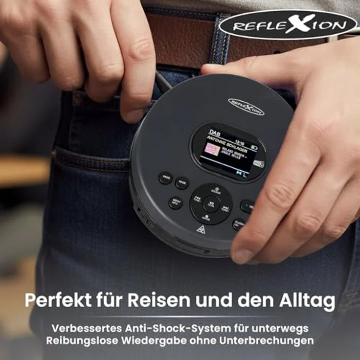 Reflexion PCD540DAB, Tragbarer CD-Player mit DAB+ Radio, CD, CD-R, CD-RW, MP3, USB-C, schwarz – Bild 5