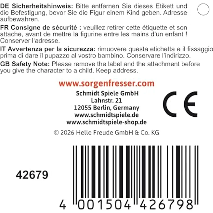 Schmidt Spiele Sorgenfresser Flip, 19 cm Plüschfigur Edition Boogie Woogies mit elastischem Material, handwaschbar, ab 0 Jahren – Bild 2
