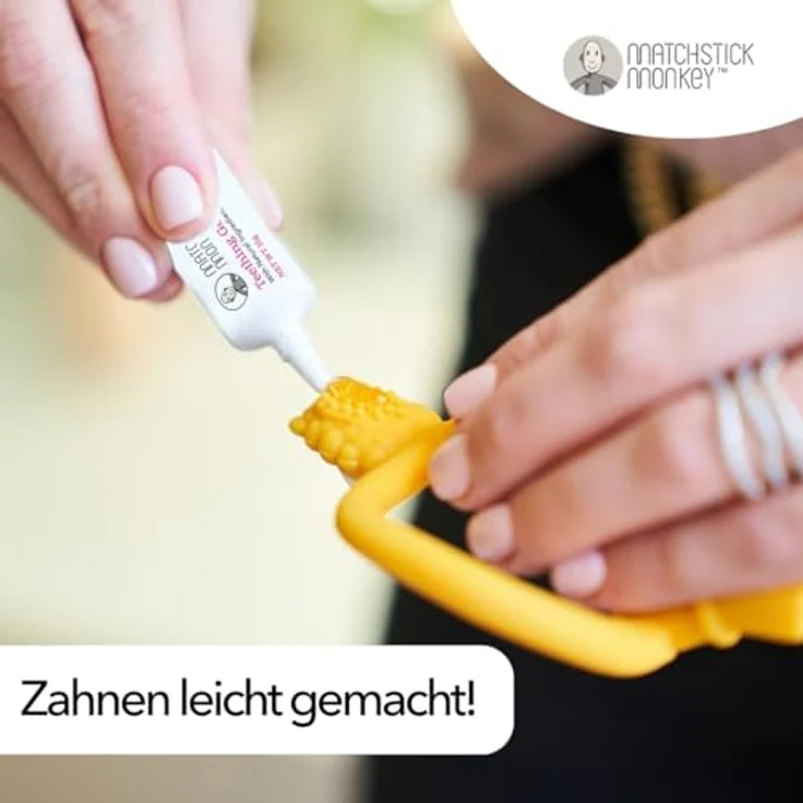 Matchstick Monkey Zahnungs-Set - Gigi Giraffe Beißring + Bio Zahnungsgel Erdbeere-Banane, Vegan, Tierversuchsfrei, BPA-frei – Bild 5