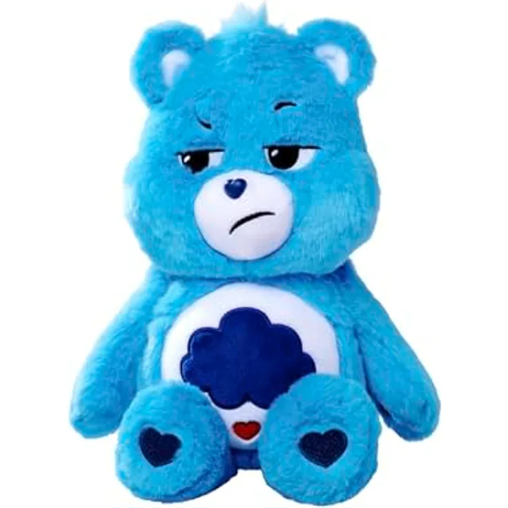 Simba 6305878004 - Glücksbärchi, Brummbärchi, 35cm, Care Bears Plüschfigur, blau - Robuste Konstruktion, Flexible Gestaltung