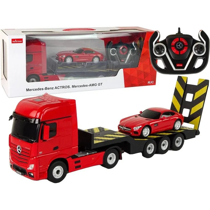 No Name Mercedes-Benz Abschleppwagen 1:26, roter Spielzeugauto mit Fernbedienung und Autopilot-Funktion