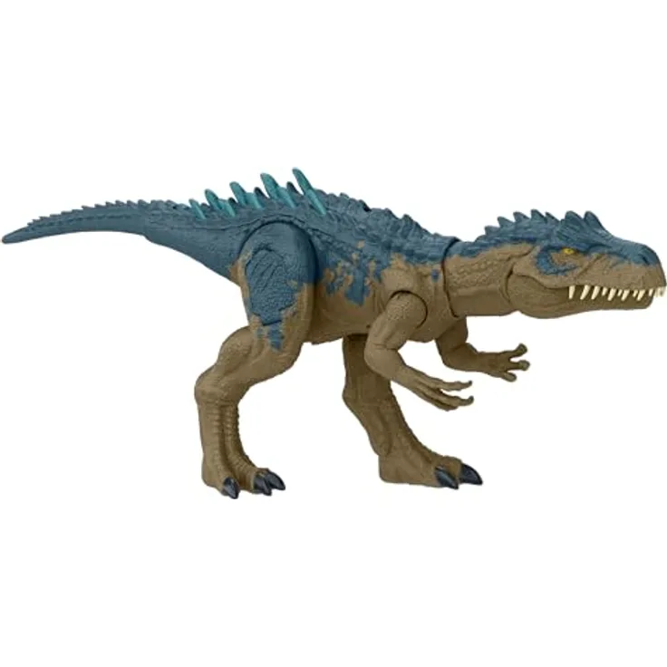 Mattel Jurassic World Allosaurus-Dinosaurier mit HRX50-Funktion, ca. 43 cm, lebensechte Bewegung und AR-Erlebnis