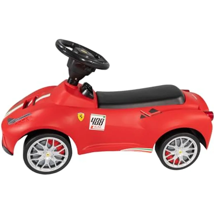 Lemodo Rutschauto Ferrari 488 – Babyrutscher Kinderfahrzeug, ab 18 Monate, mit Kippschutz, Rutscher für drinnen und draußen, ergonomisches Design, lizenziertes Spielzeug, rot – Bild 3