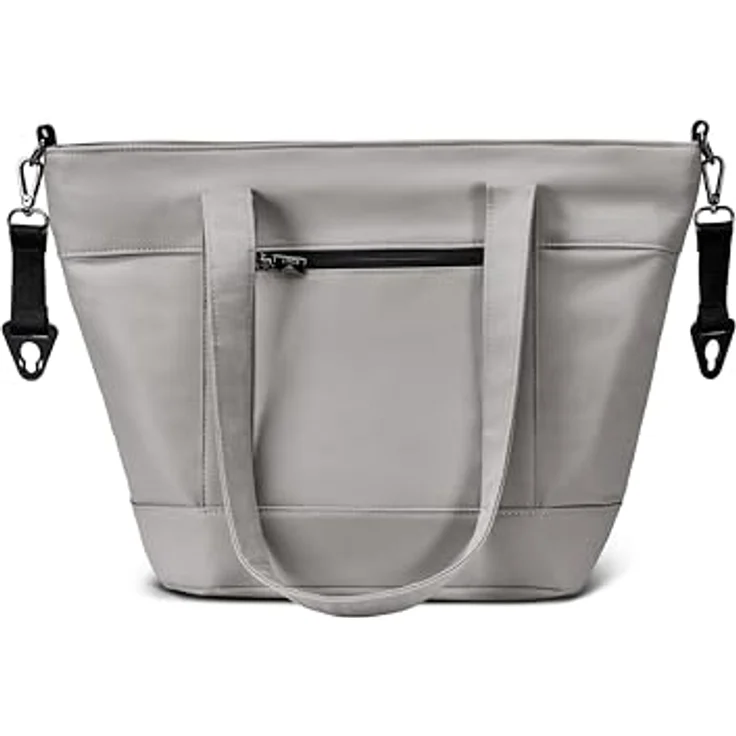 MOON Wickeltasche V-Shape ghost, 15 Liter Stauraum, inklusive Wickelunterlage und Flaschentasche, vegane Lederoptik, Kinderwagen-Befestigung – Bild 3