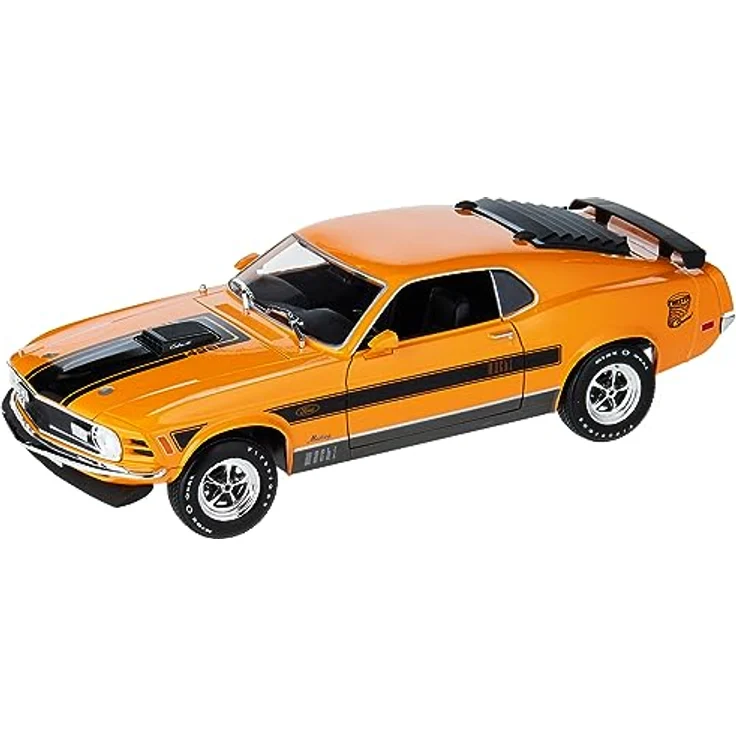 Maisto Ford Mustang Mach 1 (1970): Modellauto im Maßstab 1:18, Türen, Kofferraum und Motorhaube beweglich, orange (531453O) – Bild 2
