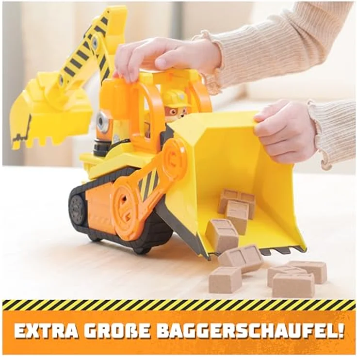 Spin Master RBL Rubble & Crew Dlx Vehicle, Bark Yard Deluxe Bulldozer mit Rubble-Spielfigur, Licht- und Geräuscheffekten, beweglichen Werkzeugen – Bild 8