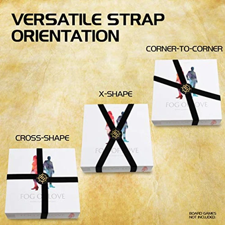 ENHANCE Brettspielbänder, Elastische Boxbänder mit Strukturiertem Griff, 5er-Set für Brettspielboxen, Tabletop-Spiele und Kartenspiele, Schwarz – Bild 5