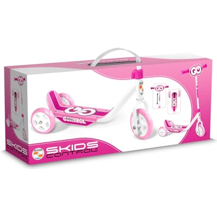 Stamp GO Skids Control, 3-rädriger Scooter für Kinder ab 2 Jahren, höhenverstellbarer Lenker, pink – Bild 4
