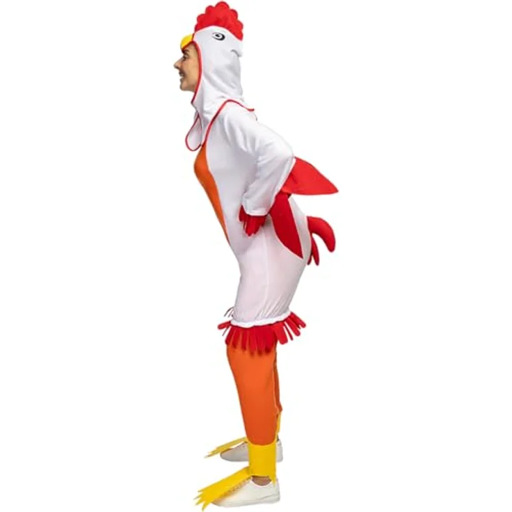 Funidelia Huhn Kostüm für Herren und Damen - Weiß, Größe M-L, für Partys, Karneval & Halloween – Bild 4
