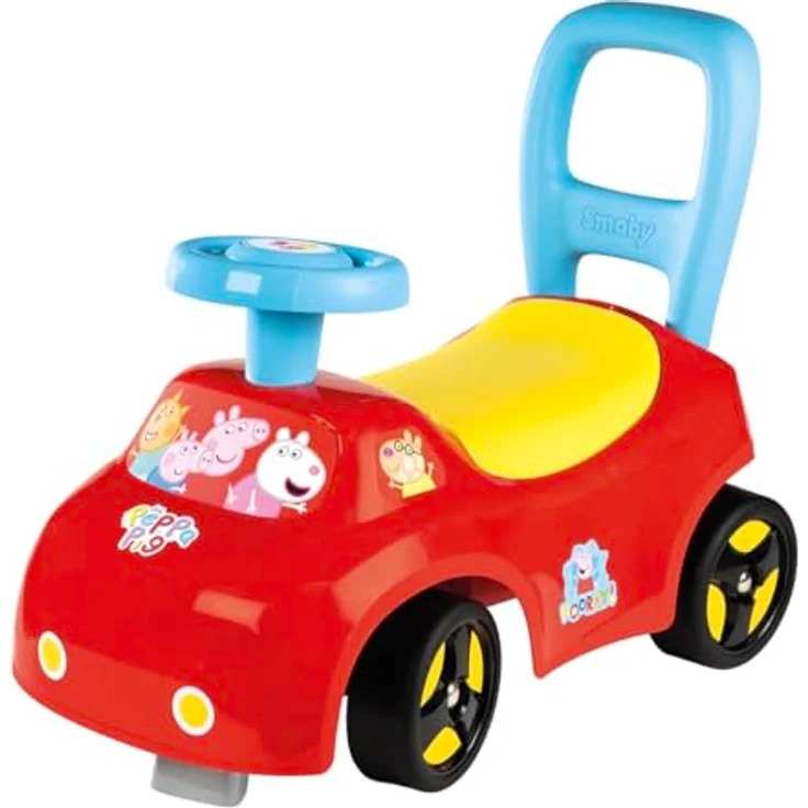 Smoby Peppa Pig Rutscher, wendiges Kinderfahrzeug mit Hupenlenkrad, Rückenstütze, Staufach und Kippschutz für Kinder ab 10 Monaten – Bild 1