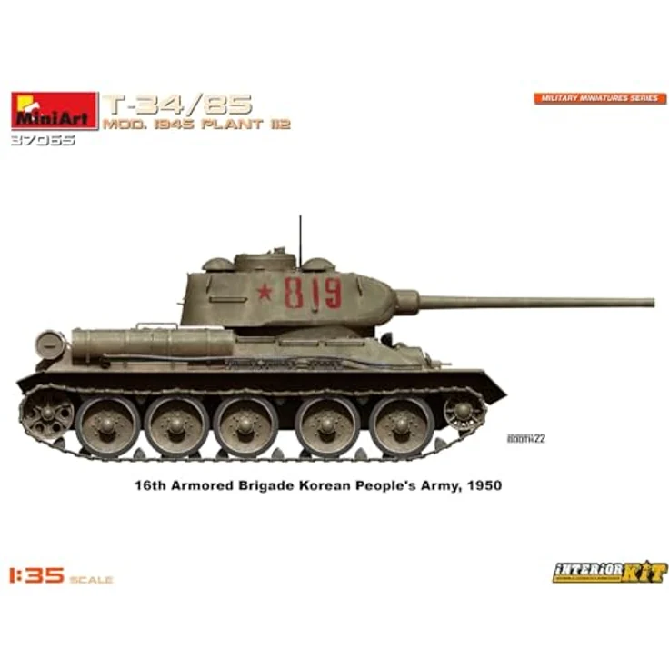 Other 1:35 T-34/85 Mod. 1945 Plant 112 Inter., Modellfahrzeug mit beweglichem Turm und originalgetreuem Interieur – Bild 15