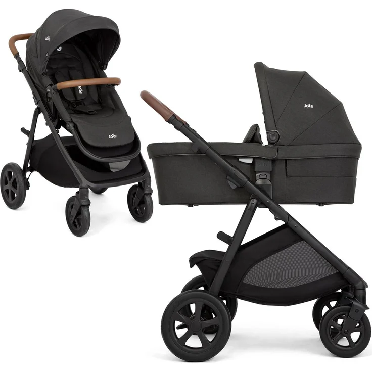 Joie 2in1 Kombi-Kinderwagen Alore, bis 22 kg belastbar, mit Babywanne Ramble XL, umsetzbarem & höhenverstellbarem Sportsitz, Teleskop-Schieber, Regenschutz und Gratis Mobilitätsgarantie - Shale