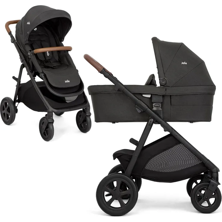 Joie 2in1 Kombi-Kinderwagen Alore, bis 22 kg belastbar, mit Babywanne Ramble XL, umsetzbarem & höhenverstellbarem Sportsitz, Teleskop-Schieber, Regenschutz und Gratis Mobilitätsgarantie - Shale