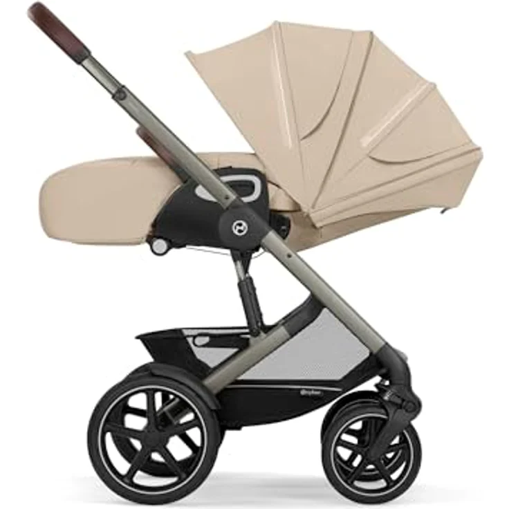 cybex Gold Kinderwagen Talos S LUX Tpe, Beige, mit Federung, umsetzbarem Sitz, Einhand-Faltmechanismus und 5-Punkte-Gurt – Bild 9