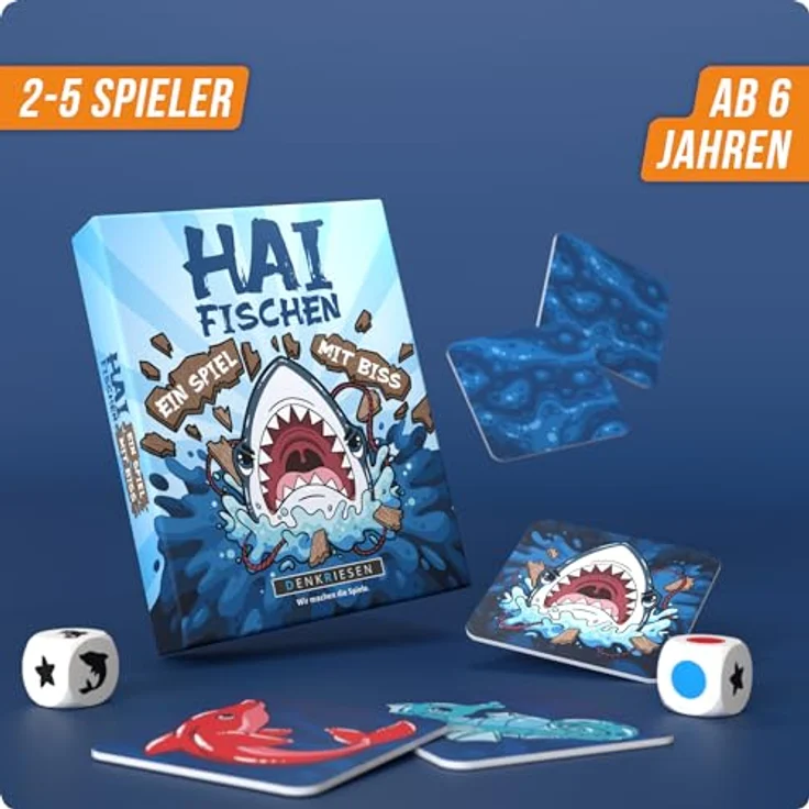 DENKRIESEN Haifischen | Kartenlegespiel | Ab 6 Jahren | 2-5 Spieler | Familienspiel – Bild 2
