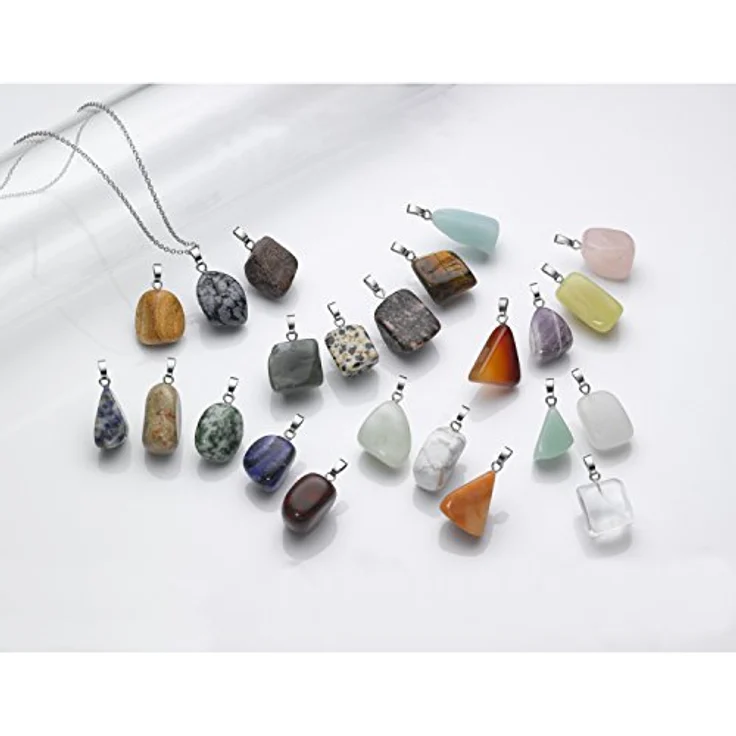 VALIOSA Merry Christmas Adventskalender mit Halskette + 23 Halb-Edelstein Anhänger, Geschenkidee für Mädchen, 24-teilig – Bild 5