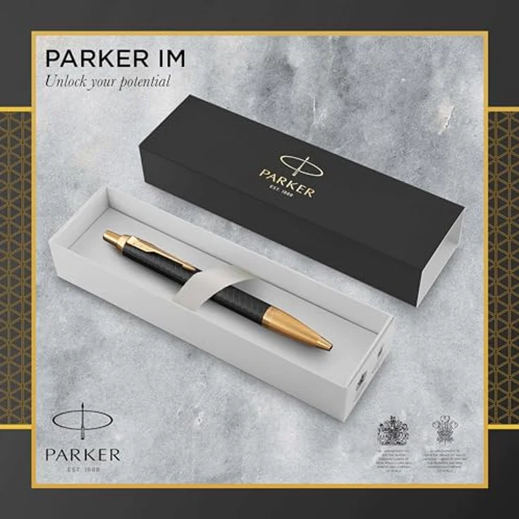 Parker Pen IM Premium, Schreibstift mit Edelstahlfeder, schwarz/gold – Bild 2