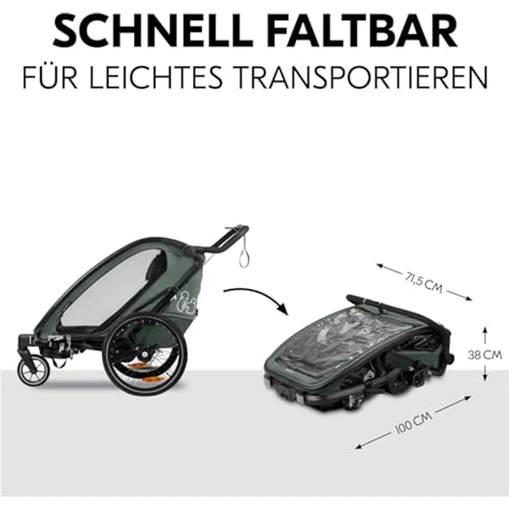 Hauck Fahrradkinderanhänger Bike N Walk Duo, für 2 Kinder, inkl. Deichsel – Bild 10