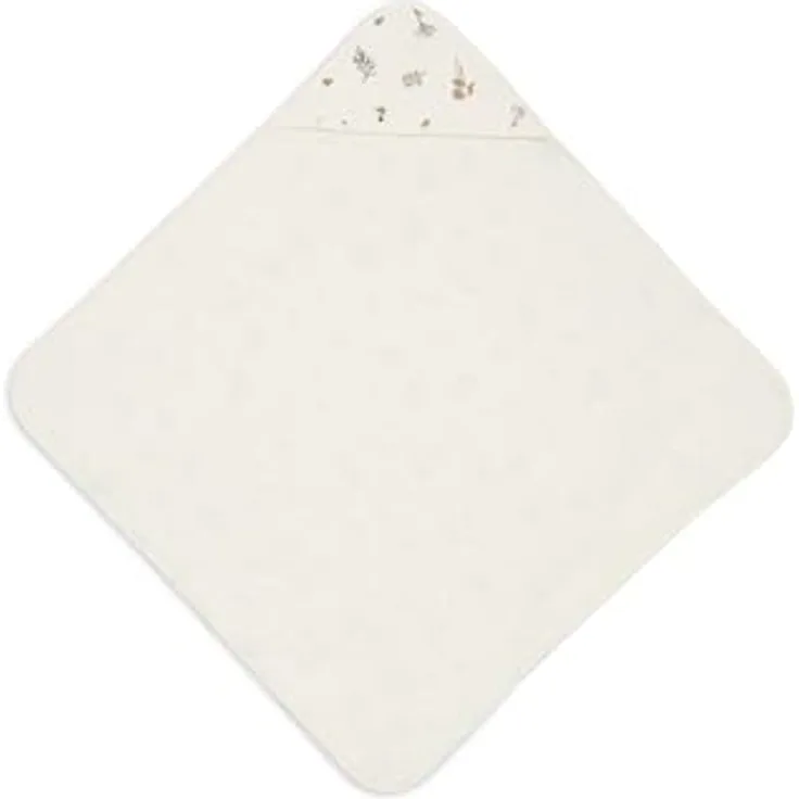 Jollein Kapuzenhandtuch Baby Riverside 100% Baumwolle 75x75cm OEKO-TEX-Zertifiziert Ivory - 2 in 1: Kapuzenhandtuch und Einschlagdecke - Mädchen und Jungen