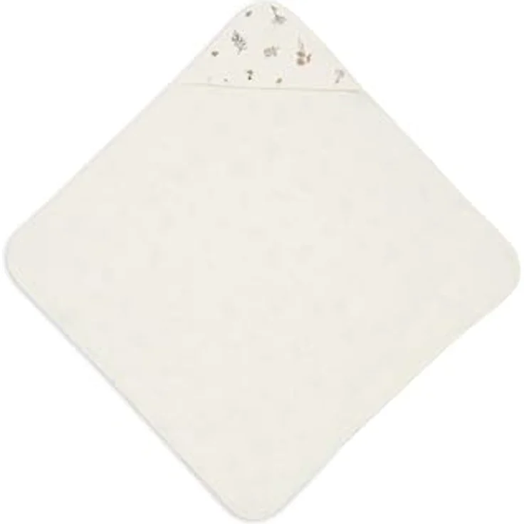 Jollein Kapuzenhandtuch Baby Riverside 100% Baumwolle 75x75cm OEKO-TEX-Zertifiziert Ivory - 2 in 1: Kapuzenhandtuch und Einschlagdecke - Mädchen und Jungen – Bild 1