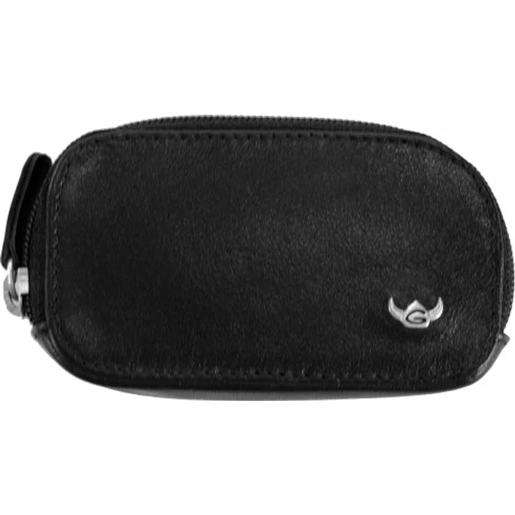 Golden Head Polo Schlüsseletui, 9 cm Leder Portemonnaie mit Reißverschluss, schwarz – Bild 1