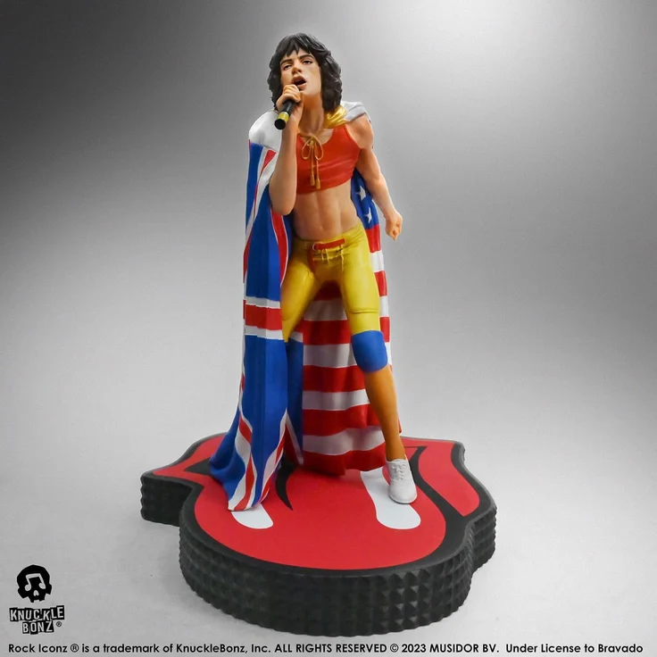 Knucklebonz The Rolling Stones Rock Iconz Statue Mick Jagger (Tattoo You Tour 1981), 22 cm, handbemalt, limitiert auf 3000 Stück mit Echtheitszertifikat