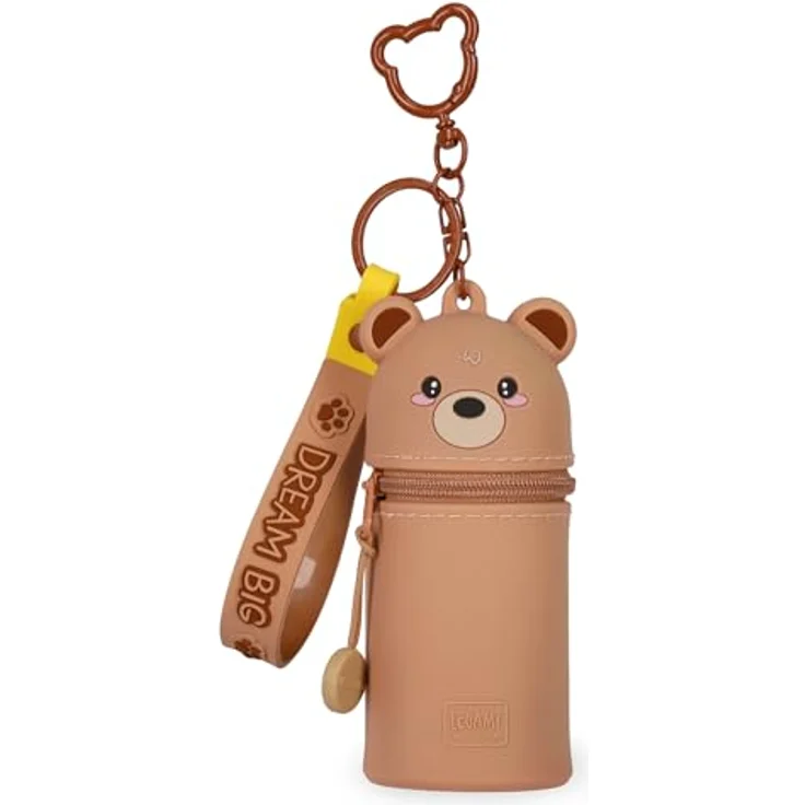Legami Mini-Geldbörse Kawaii Teddy Bear, Silikon mit Schlüsselanhänger, Karabinerhaken und Handschlaufe, 5 x 12 x 5 cm – Bild 1