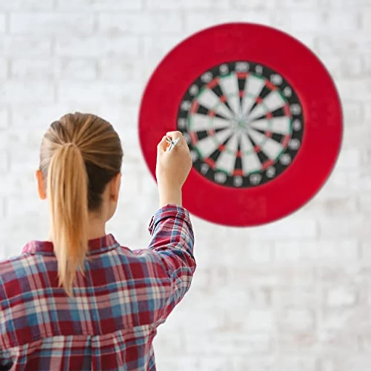 Relaxdays Dart Catchring R7, 4-teilig, Schutzring für 45 cm Dartscheibe, stabiler Wandschutz aus EVA, Gesamtdurchmesser 72 cm, rot – Bild 3