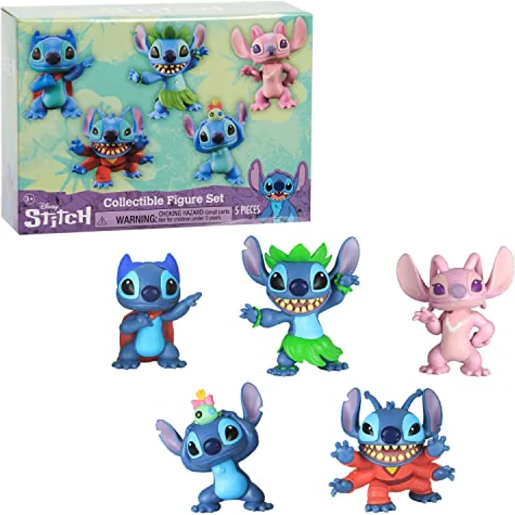 Disney STITCH Disneys Lilo Sammelfigurenset, 5-teilig, 7,6 cm groß, detailgetreu, ab 3 Jahren