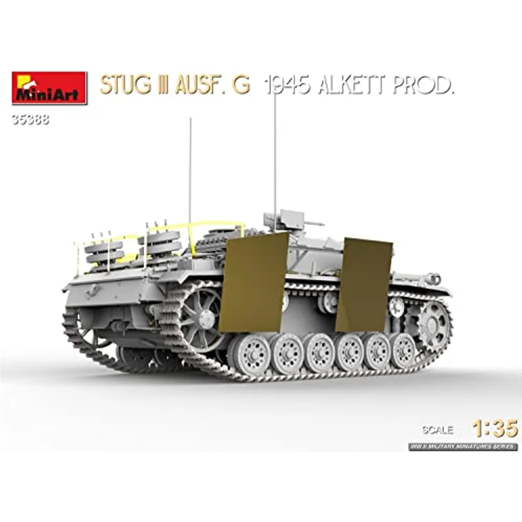 Mini art StuG III Ausf. G 1945 Alkett Prod., Modellfahrzeug im Maßstab 1:35 mit beweglichen Winterkettengliedern und detailgetreuen Photoätzteilen – Bild 10